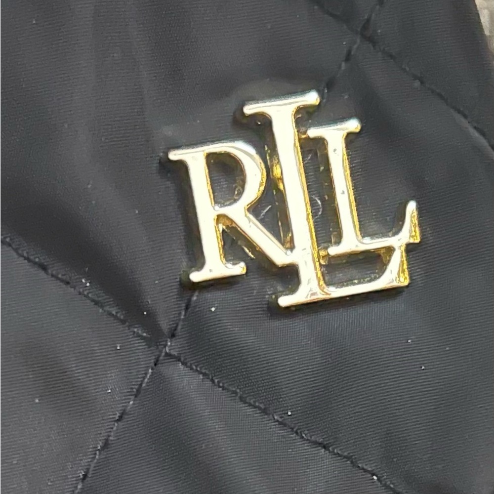 Ralph Lauren Black Quilted Jacket with Gold Logo - Picture 3 of 5